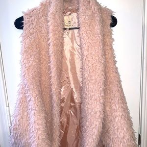 Pink fur vest